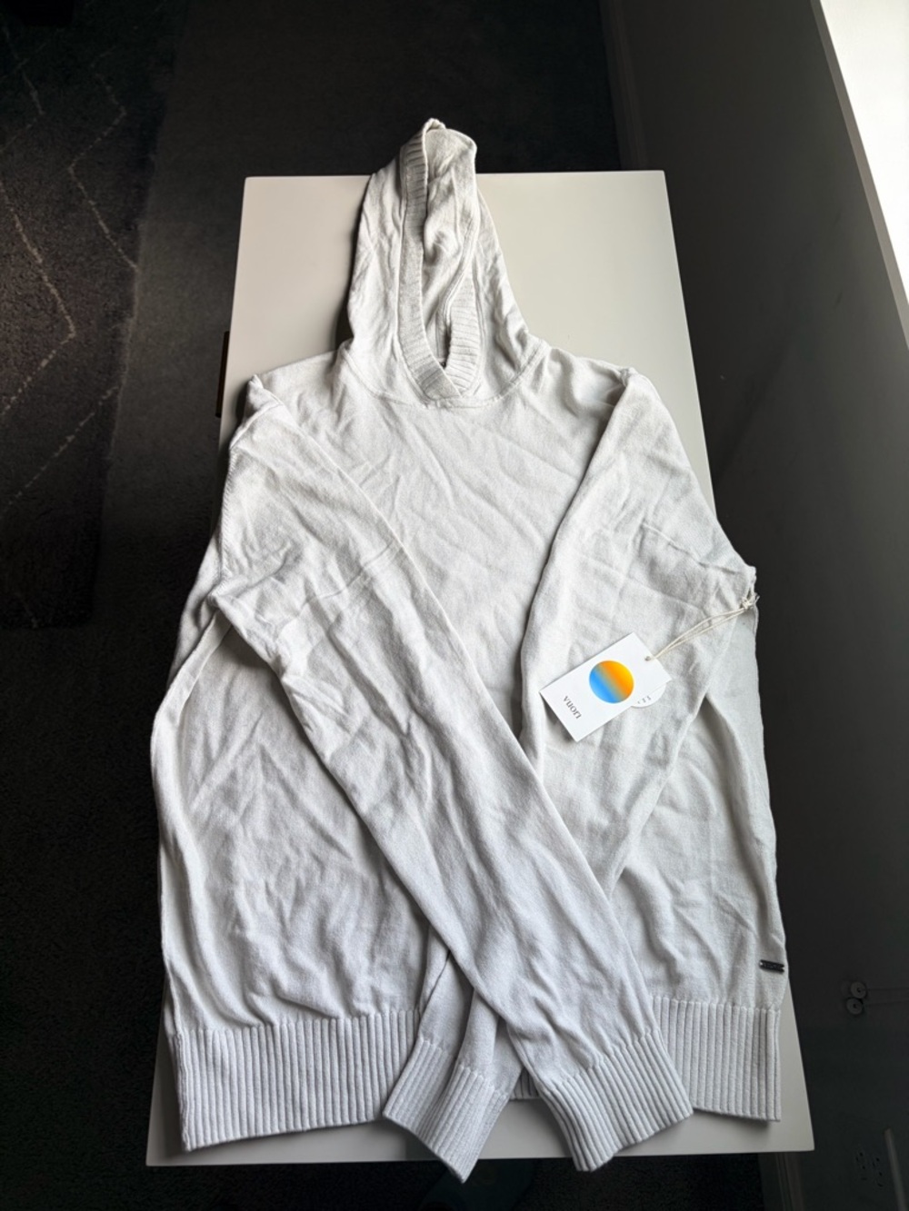 Vuori Men’s Crewneck Hoodie in Light Gray